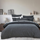Bianca Hallston Charcoal Pre-Washed Cotton Quilt Cover Set Queen