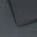 Bianca Hallston Charcoal Pre-Washed Cotton Quilt Cover Set Super King