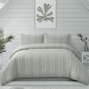 Ardor Sommer Coastal Grey Seersucker Stripe Quilt Cover Set Queen