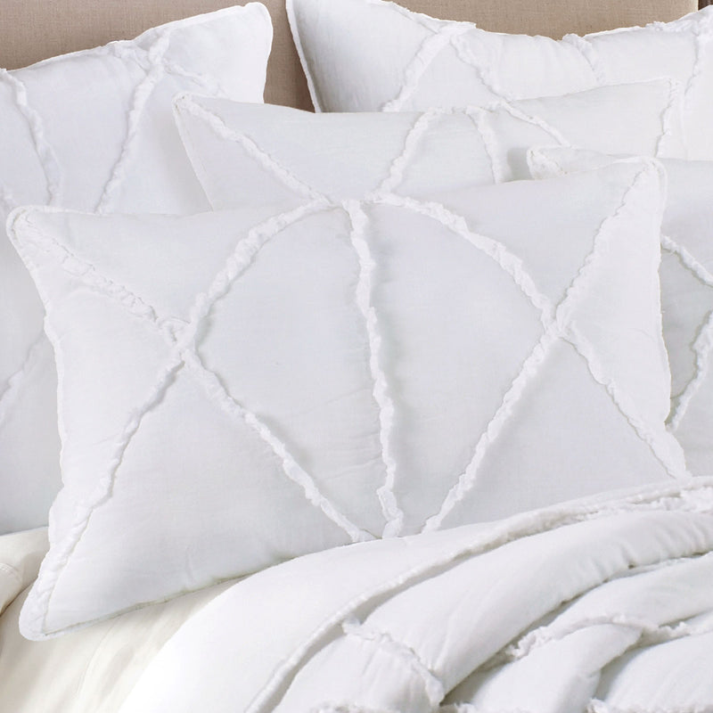 Jenny Mclean Bobby Ruffle White 3 Piece Coverlet Set Super King