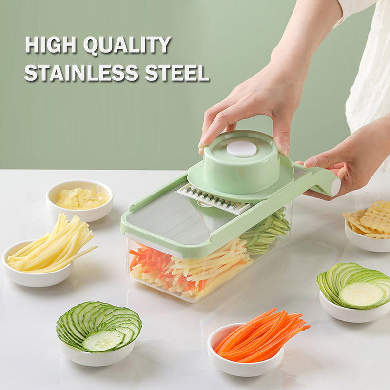 Vegetable Stainless Steel Chopper Multifunctional Food Slicer with Container Crusher Food Processor Pro Onion Grater Carrot Cutter