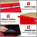 9 Drawers Tool Box Chest Cabinet Trolley