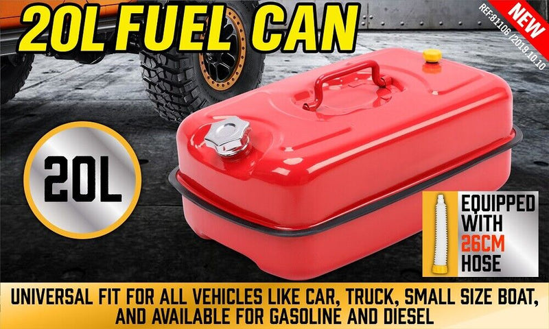 20L Fuel Can Jerry Can Petrol Diesel Spare Container Portable Fuel Tank