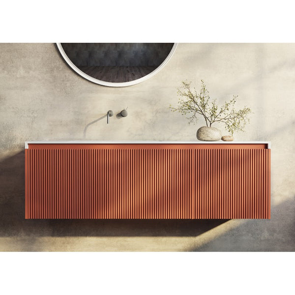 Rimini wall hung bathroom vanity 1400mm PotterÕs Clay