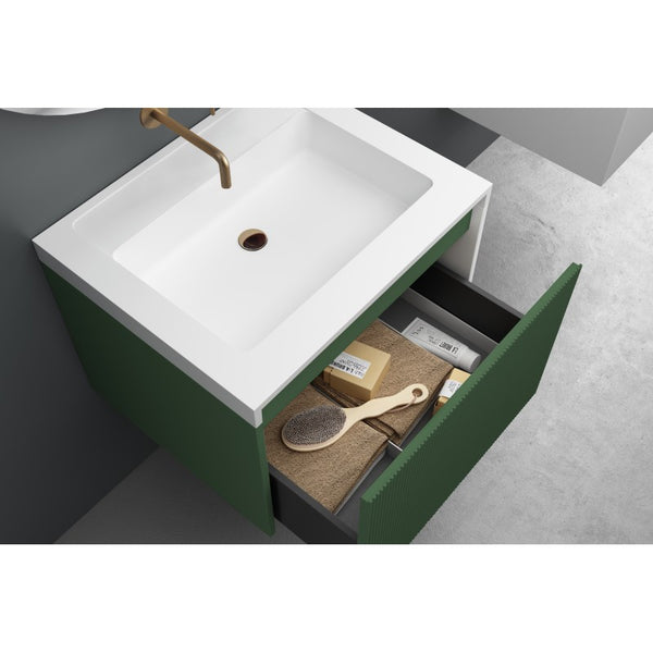 Rimini wall hung bathroom vanity 600mm Rain Forest