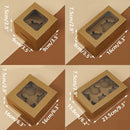 25Pcs Paper Cupcake Box with Window for Party Wedding Bakery Gift Packaging - 6 Holes
