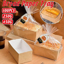 100pcs Cake Bread Packaging Box Toast Paper Carton Bakery Boxes for Party - 450g