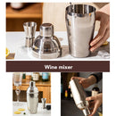 Cocktail Shaker Set Bar Tools Stainless Steel Mixing Glasses Drink Shaker Cups - Black