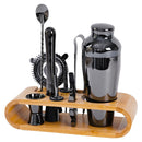 Cocktail Shaker Set Bar Tools Stainless Steel Mixing Glasses Drink Shaker Cups - Black