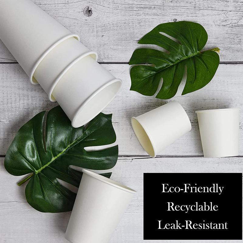 Disposable Coffee Cups Takeaway Paper Single Wall 16oz No Lids - 100pcs (50 Cups No Lids)