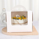 8 Inch Cake Box with Window Paper Packaging Box Handle for Party Wedding Bakery - 10PCS