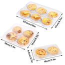 100PCS Transparent Plastic Egg Tart Box Disposable Bakery Packing Container - 25.5x17cm
