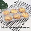 100PCS Transparent Plastic Egg Tart Box Disposable Bakery Packing Container - 25.5x17cm