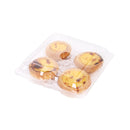 100PCS Transparent Plastic Egg Tart Box Disposable Bakery Packing Container - 25.5x17cm