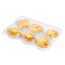 100PCS Transparent Plastic Egg Tart Box Disposable Bakery Packing Container - 25.5x17cm