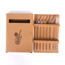 8pcs Colourful Butterfly Glass Straw Reusable Heat Resistant Proof MultiColours