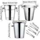 5L Stainless Steel Ice Bucket Champagne Wine Bucket Hotel Bar Ice Container - Circular Ring