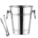 5L Stainless Steel Ice Bucket Champagne Wine Bucket Hotel Bar Ice Container - Circular Ring