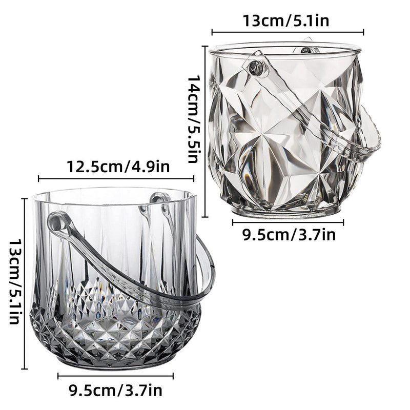Acrylic Ice Bucket Transparent Champagne Cooler Home Bar Wine Chiller Bucket - Crystal