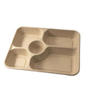 25/50pcs Biodegradable Lunch Box Microwaveable Tray with Compartment Paper Lid - 1100ml-4-50pcs