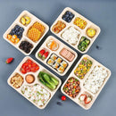 25/50pcs Biodegradable Lunch Box Microwaveable Tray with Compartment Paper Lid - 1200ml-4-25pcs