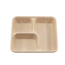 25/50pcs Biodegradable Lunch Box Microwaveable Tray with Compartment Paper Lid - 1200ml-4-25pcs