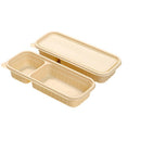 Biodegradable Corn Starch Meal Prep Containers Lids Durable Multi Compartment - C1