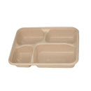 25/50pcs Biodegradable Lunch Box Microwaveable Tray with Compartment Paper Lid - 800ml-50pcs