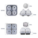 2PCS Silicone Ice Cube Tray Round and Square Ice Ball Maker for Whiskey Cocktails - Blue