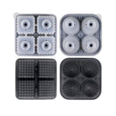 2PCS Silicone Ice Cube Tray Round and Square Ice Ball Maker for Whiskey Cocktails - Blue