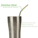 Reusable 304 Stainless Steel Straws Metal Drinking Washable Straw Brushes Set 2 - Purple Set 2