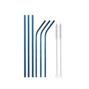 Reusable 304 Stainless Steel Straws Metal Drinking Washable Straw Brushes Set 2 - Silver Set 2