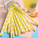 125pcs Biodegradable Paper Straws Striped Coloured Paper Drinking Straws Set