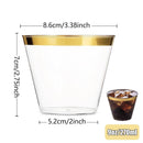 100pcs 9OZ Hot Gold Silver Plastic Wine Cup Western Food Cup Ice Cream - Silver