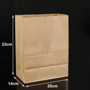 500PCS Kraft Food Paper Bags Brown Flat Bottom Lunch Bags Party Favour Bag - 500PCS-15*9*27CM
