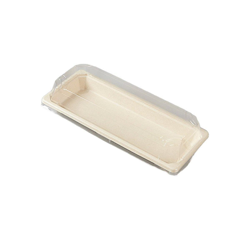 50pcs Eco-Friendly Sushi Box Rectangular Biodegradable Lunch Packaging Plate - 16 cm x 9 cm x 4.5 cm