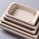 50pcs Eco-Friendly Sushi Box Rectangular Biodegradable Lunch Packaging Plate - 21.8 cm x 9.1 cm x 4.5 cm