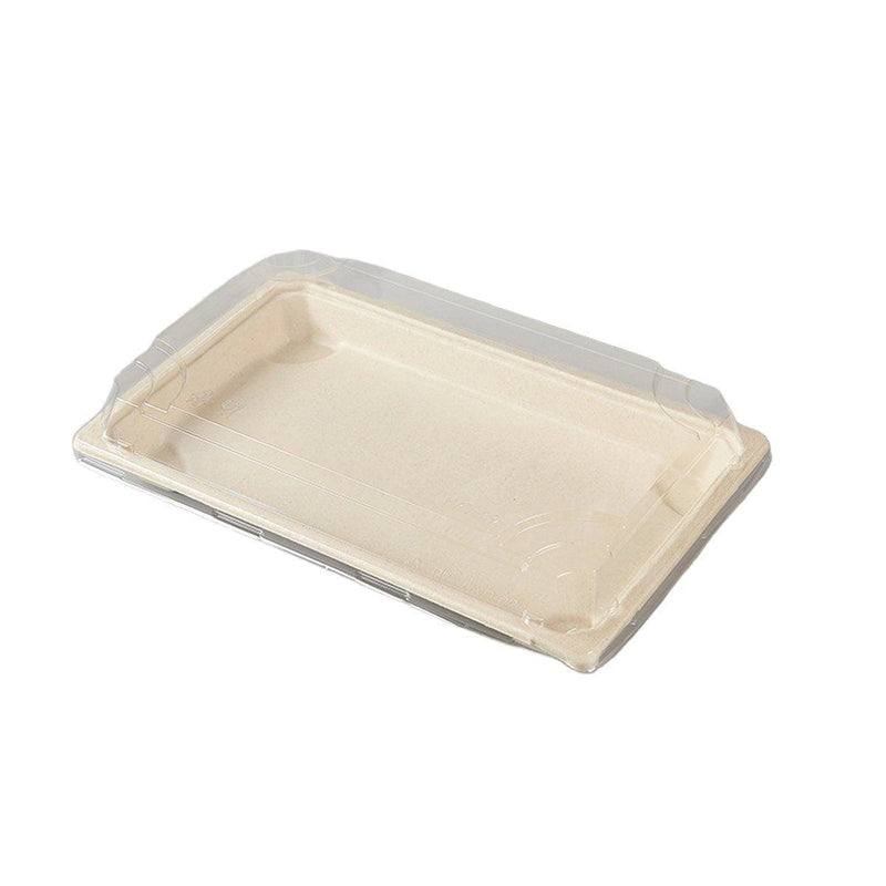 50pcs Eco-Friendly Sushi Box Rectangular Biodegradable Lunch Packaging Plate - 21.8 cm x 9.1 cm x 4.5 cm