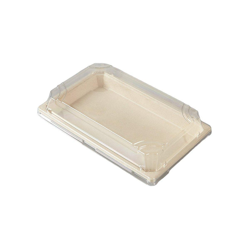 50pcs Eco-Friendly Sushi Box Rectangular Biodegradable Lunch Packaging Plate - 16.4 cm x 11.4 cm x 4.5 cm