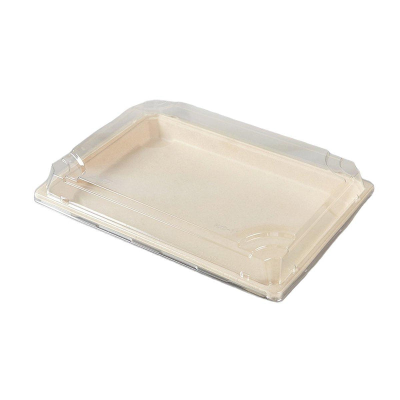 50pcs Eco-Friendly Sushi Box Rectangular Biodegradable Lunch Packaging Plate - 16.4 cm x 11.4 cm x 4.5 cm