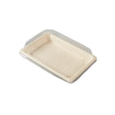 50pcs Eco-Friendly Sushi Box Rectangular Biodegradable Lunch Packaging Plate - 22 cm x 13.9 cm x 4.5 cm