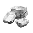 125PCS Disposable Quadrate Tin Foil Pans Oven Grill Safe Non-Stick Baking Trays - 125pcs-230ml