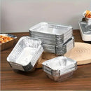 125PCS Disposable Quadrate Tin Foil Pans Oven Grill Safe Non-Stick Baking Trays - 125pcs-230ml