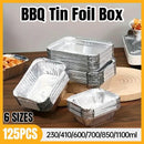 125PCS Disposable Quadrate Tin Foil Pans Oven Grill Safe Non-Stick Baking Trays - 125pcs-850ml