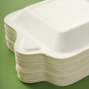 100PCS Degradable Paper Plates Thickened White Rectangular Cake Paper Plate - Square