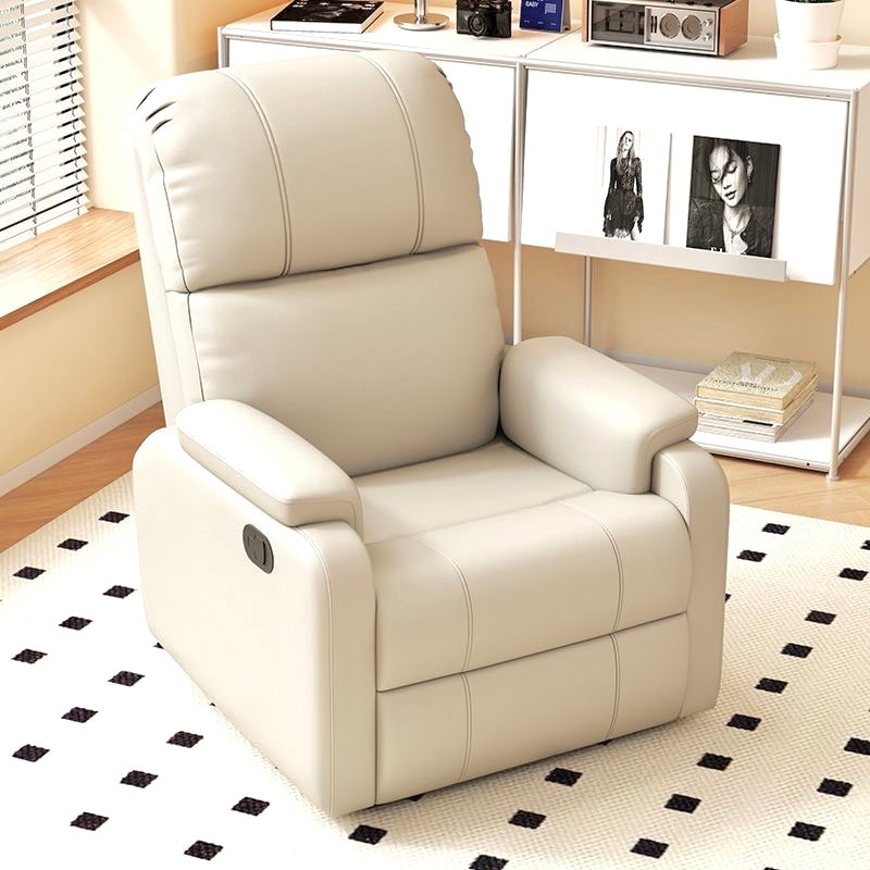 Faux Leather Push Back Theater Recliner Sofa Leisure Lazy Single Sofa for Living Room Bedroom