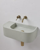 New Concrete Cement Wash Basin Counter Top Matte Mint Green terrazzo finish Wall Hung Basin