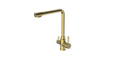 Brushed Brass Gold L shape 3 way filter water kitchen mixer tap faucet Stainless steel Made PVD plated