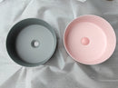 Matte Pink Round 360 mm Dia top counter porcelain sink