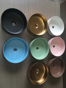 Matte Pink Round 360 mm Dia top counter porcelain sink